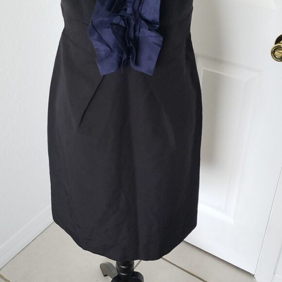 ANTHROPOLOGIE Leifsdottir Black Blue Ruffles Mini Dress - Picture 4 of 16